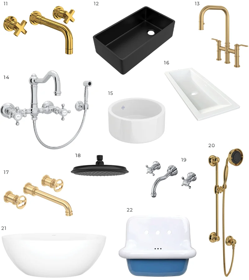 Alla Famiglia design board — Plumbing & Hardware