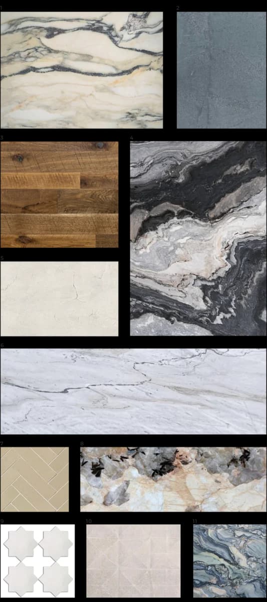 Alla Famiglia design board — Stone & Surfaces