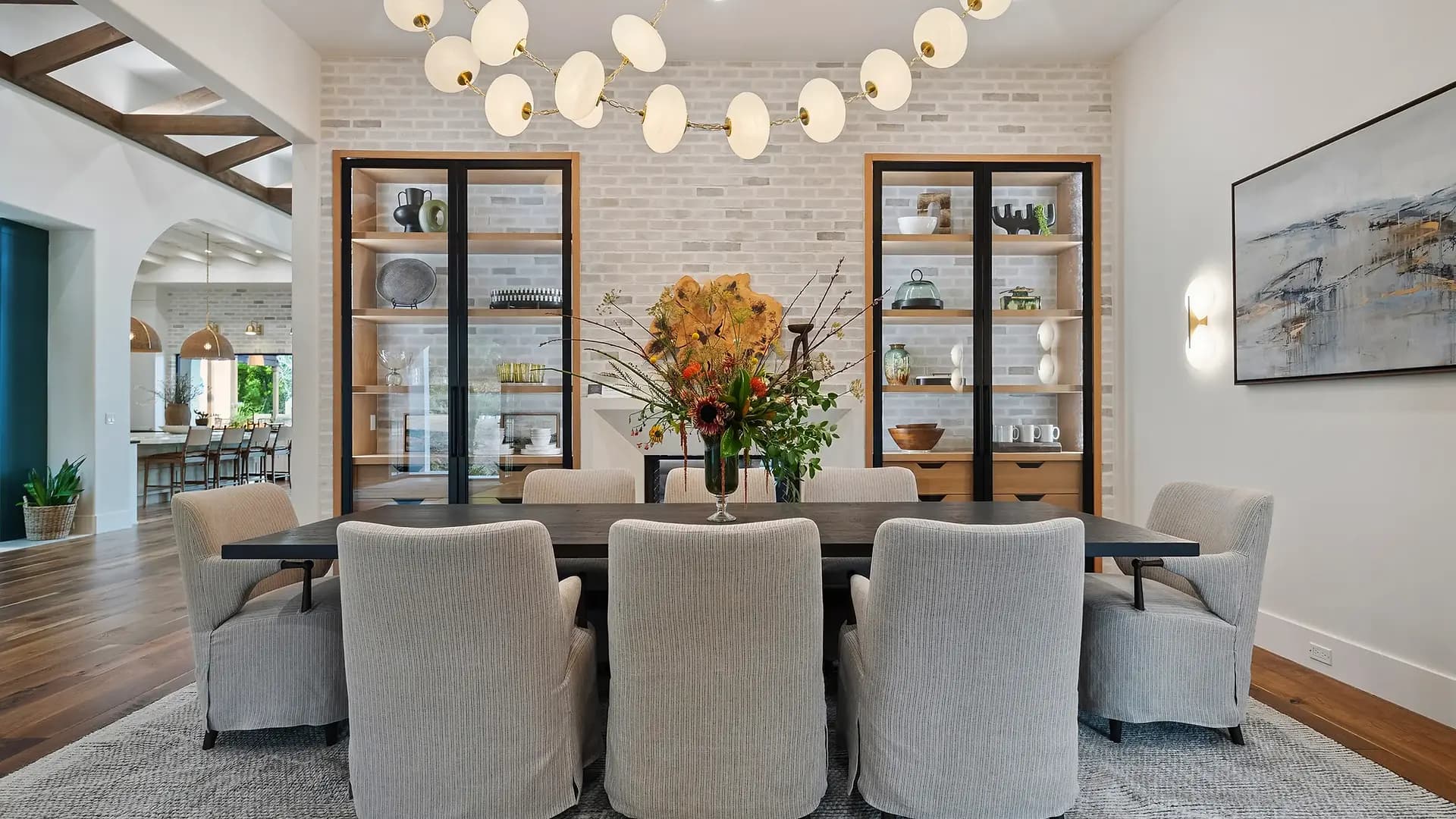Luxury interior design by Greylyn Wayne — Alla Famiglia Street of Dreams dining room in Portland, Oregon