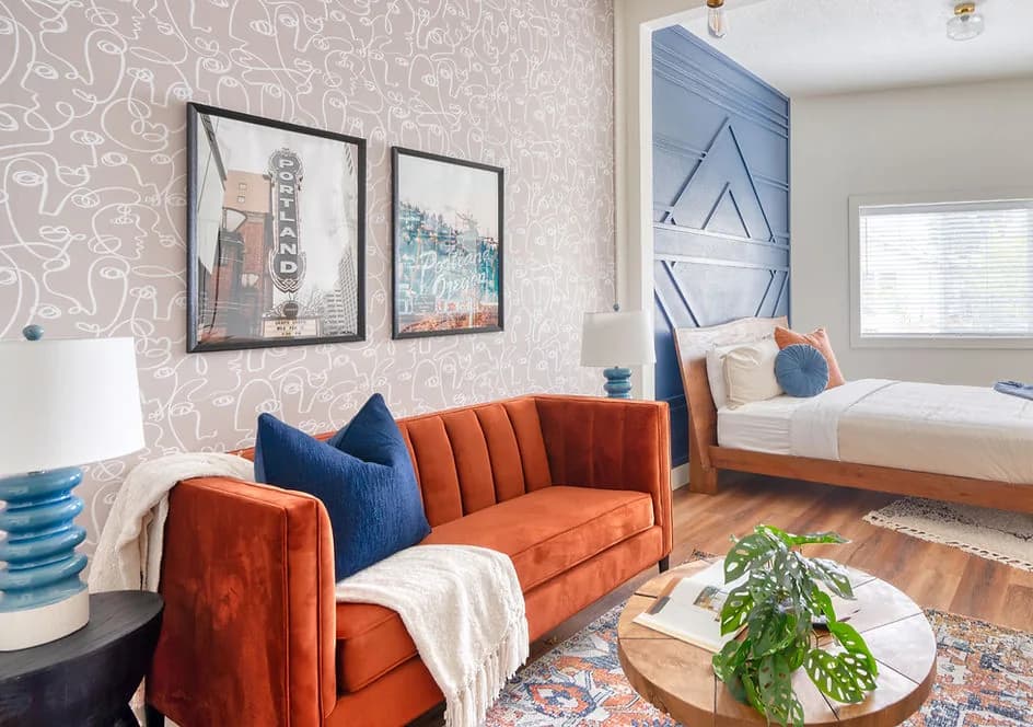 Short-term rental design by Greylyn Wayne — stylish Portland vacation rental with character